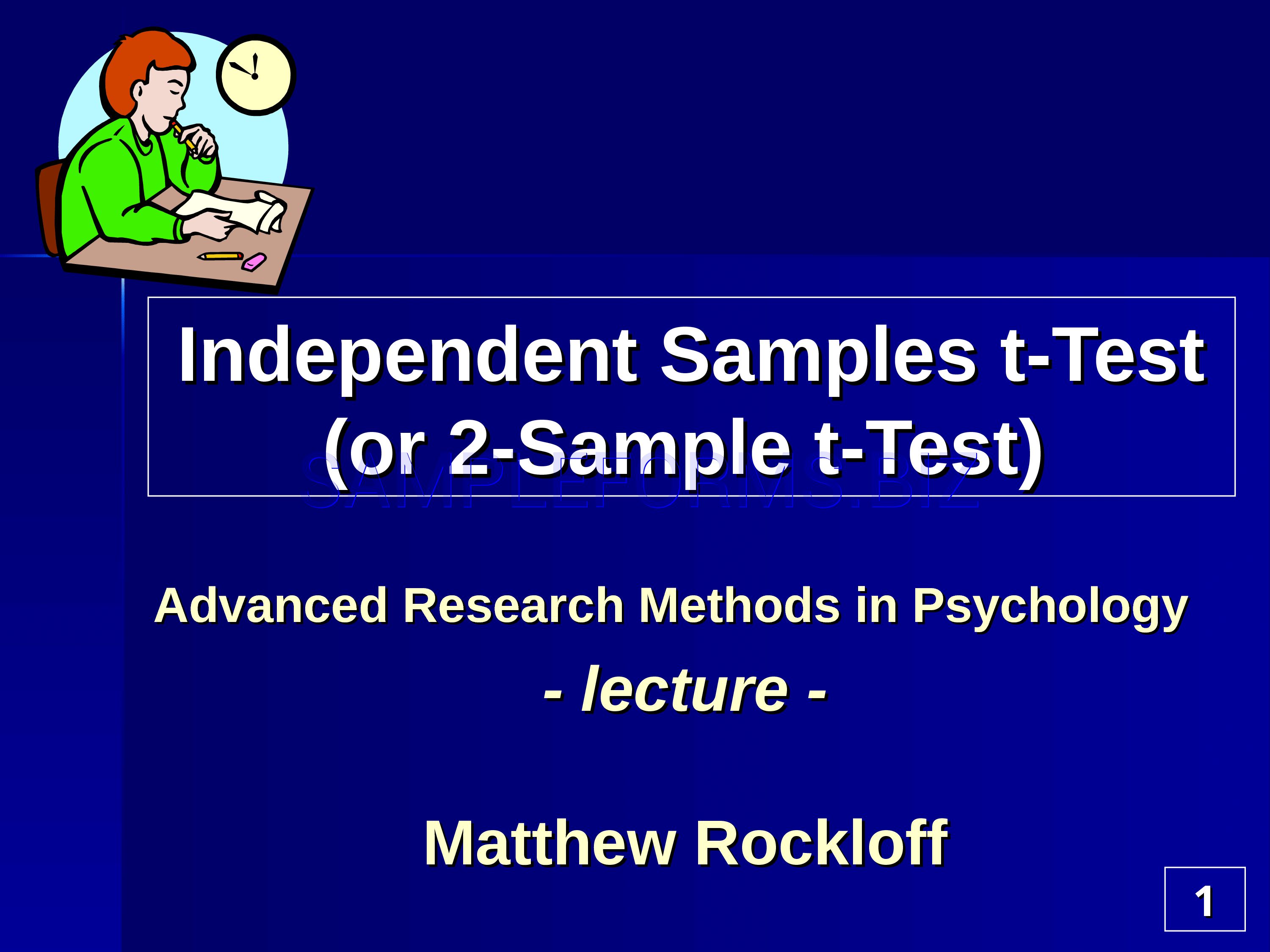 Preview free downloadable Independent Samples T-Test (Or 2-Sample T-Test) in PDF (page 1)