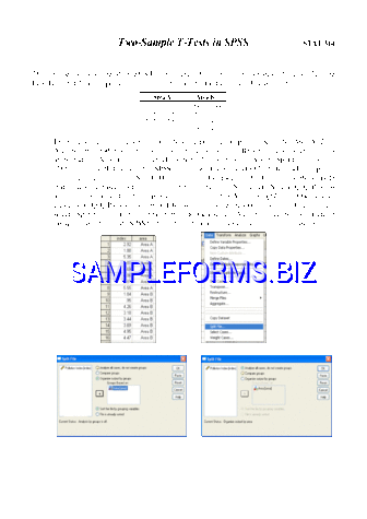 Two-Sample T-Tests in SPSS pdf free